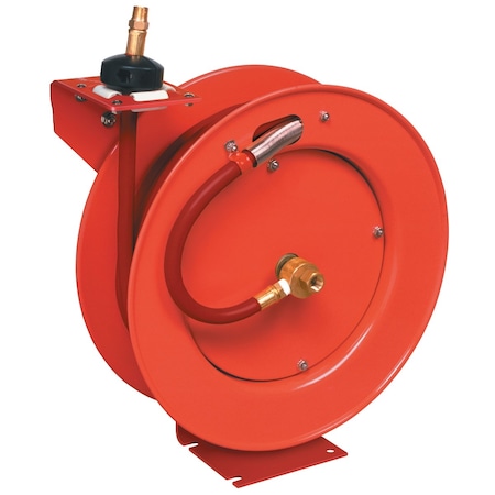 Lincoln Industrial Lincoln Steel Air Reel with 50 ft. x 3/8 in. Rubber Air Hose, Red 83753
